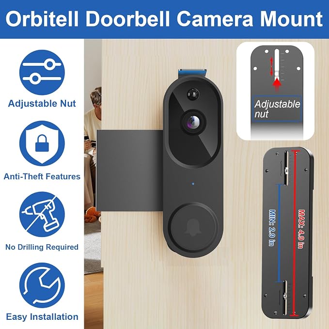 Anti-Theft Doorbell Mount No Drill Compatible - Image 5