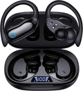 GNMN Active Noise Cancelling Ear Buds Wireless Earbuds 96hrs Playback Bluetooth Headphones Dual Battery Display Stereo Bass Earphones with Earhooks Microphone IPX7 Waterproof for Sports/Runing/Workout by GNMN
