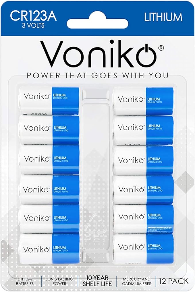 Voniko CR123A Lithium Batteries – Photo Non-Rechargeable Lithium Battery –3 by Voniko