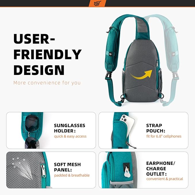 SKYSPER Sling Bag RFID Crossbody Sling Backpack Cross Body Shoulder Bag Travel - Image 4
