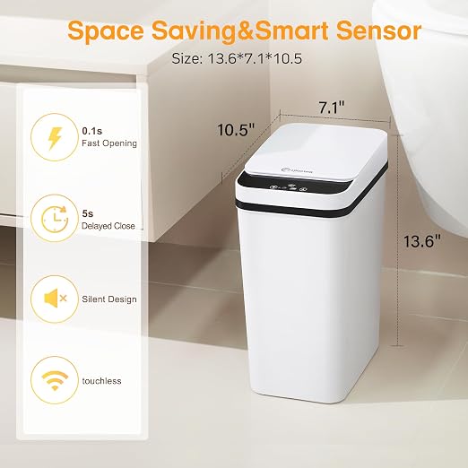 4 Gallon Bathroom Smart Touchless Trash Can - Image 2