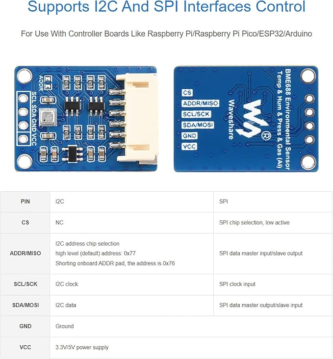 BME680 Environmental Sensor for Raspberry Pi/Raspberry Pi Pico/Arduino/ESP32 - Image 8
