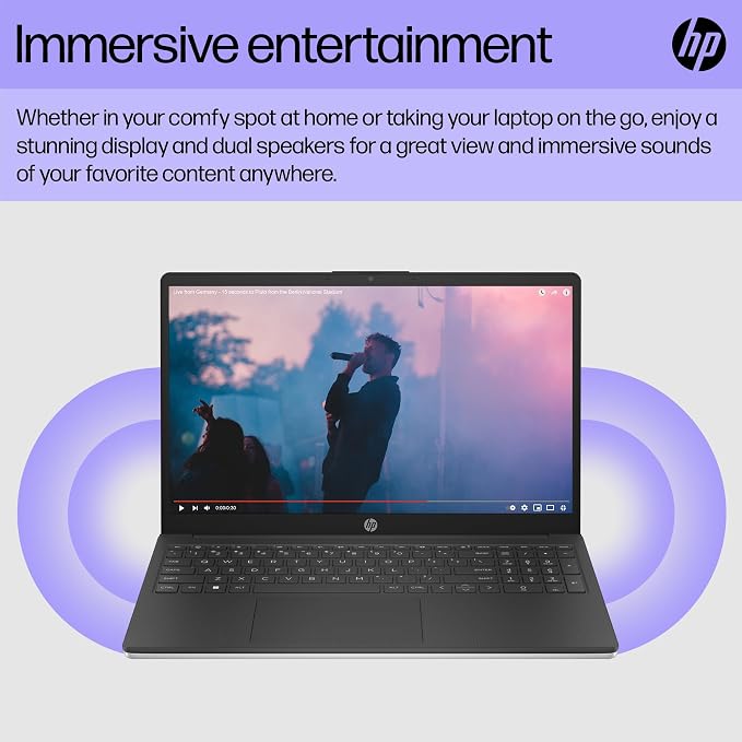 HP 15.6" Laptop, Intel Processor, 16GB RAM, 128GB SSD | Copilot AI, Long Battery Life, Lightweight 3.64 lbs, Microsoft 365, Windows 11 for Students & Office, Black - Image 5