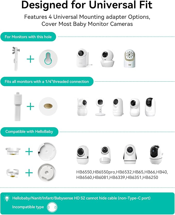 Jartoo Baby Monitor Floor Stand Holder Mount Compatible - Image 2