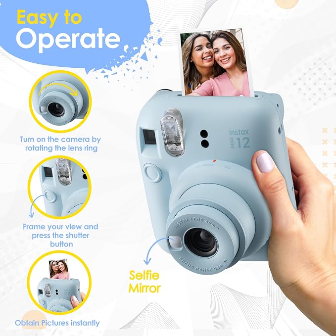 Fujifilm Instax Mini 12 Instant Camera Mint Green and Fuji Film Value Pack - Image 4