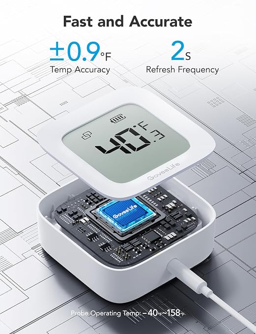 GoveeLife Freezer Thermometer Alarm 2 Pack, Smart Bluetooth Temperature Monitor - Image 3