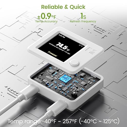 WiFi Refrigerator Thermometer 2 Pack, Freezer Alarm - Image 4