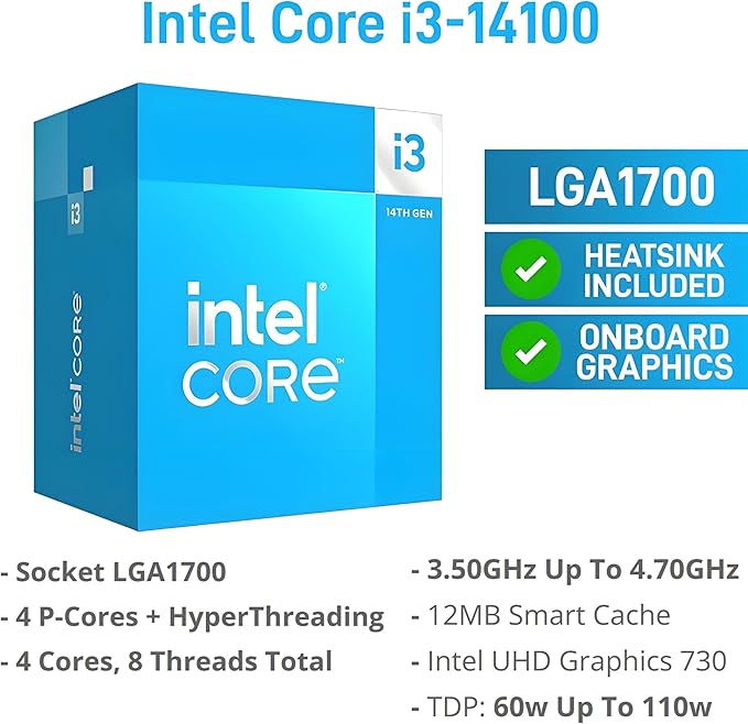 Dell Desktop Computers 32GB DDR5 RAM, 1TB PCIe SSD, 14th Gen Intel CPU | i3-14100 (4 cores, 8 threads up to 4.7GHz)for Home and Business, DisplayPort, HDMI, Support Dual Monitor, Windows 11 Pro - Image 2