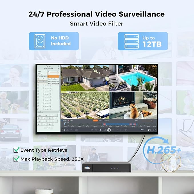 【16 channel Extendable】Hiseeu 8 Port 4K PoE Network Video Recorder NVR - Image 6