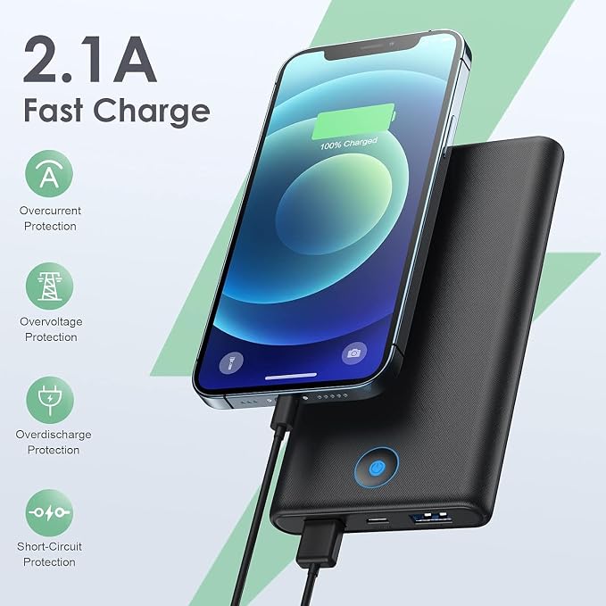 [2-Pack] Portable Charger Power Bank 20000mAh,Ultra Slim Fast Charging Battery Pack with Dual USB Outputs,Travel Essential Portable Phone Charger for iPhone 17/16/15/14/13/12/X,Galaxy S24, Android etc - Image 3