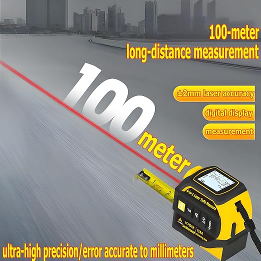 tape measure 4-in-1 laser Digital Measuring Tape & 40m/131ft Laser Distance - Image 3