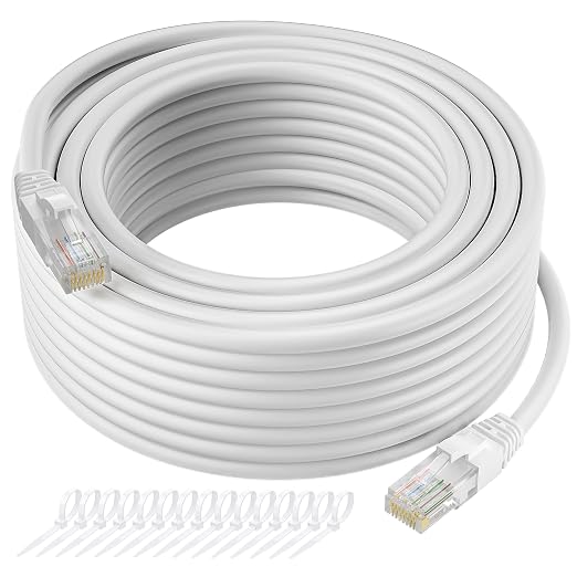 Cat5e Ethernet Cable 100 FT, Long Cat 5e Internet Cable, Standard RJ45 Connector by Kxable