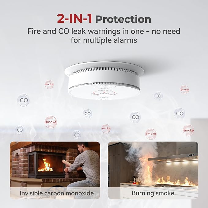 Siterlink Hardwired Smoke Detector Carbon Monoxide Detector Combo 10 Year - Image 6