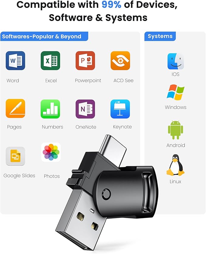 Presentation Clicker with USB-A & USB-C Receiver, 2.4GHz Wireless Presenter - Image 3