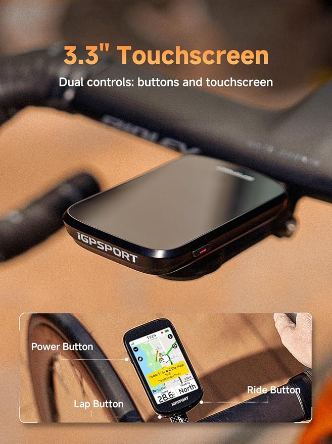 iGPSPORT BSC500 GPS Bike Computer, 3.3'' Touchscreen MAP & Voice Navigation - Image 3