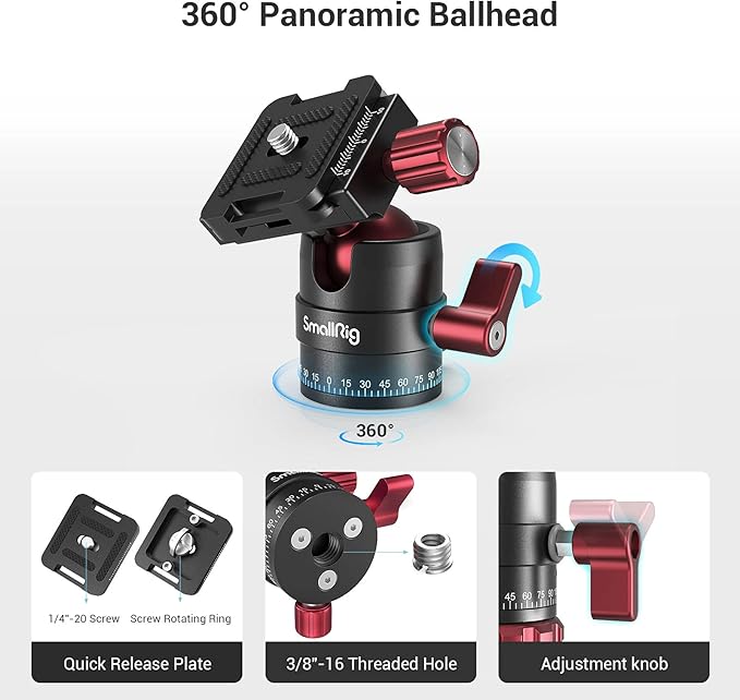 SmallRig Tripod Ball Head 360 Degree Rotating Panoramic Ballhead - Image 4