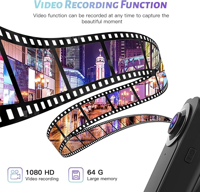 Mini Body Camera with Audio and Video Recording, POV Camera with 64G Card Body - Image 3