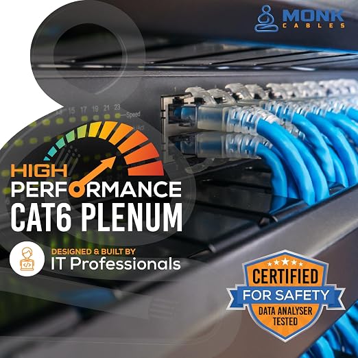 MONK CABLES | CAT6 Plenum Cable 1000ft | UTP, 550MHz | DSX-8000 Certified | - Image 6
