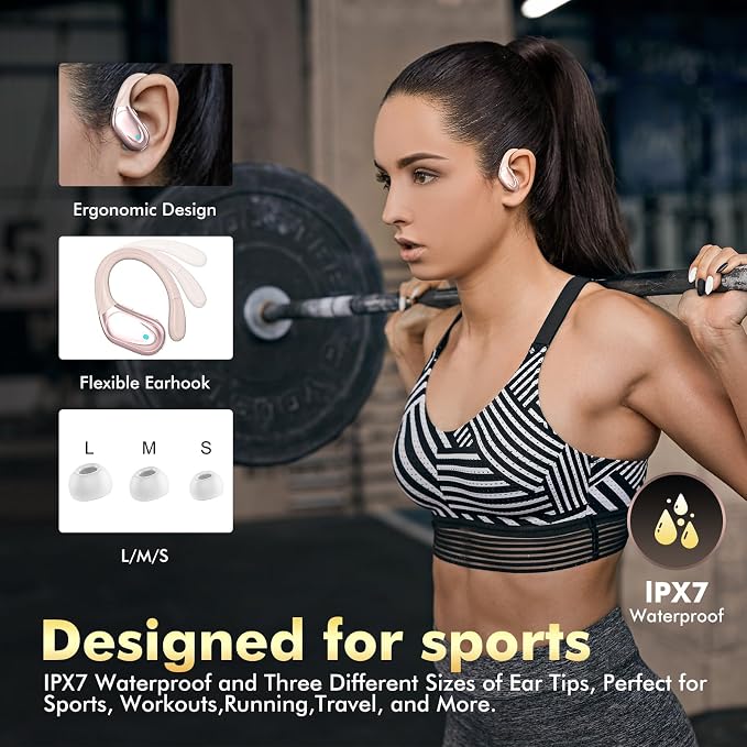 HAOYUYAN Wireless Earbuds, Sports Bluetooth Headphones, LED Power Display Ear Buds with 80Hrs Playtime, Noise Canceling Headset, IPX7 Waterproof Earphones for Workout/Running - Image 5
