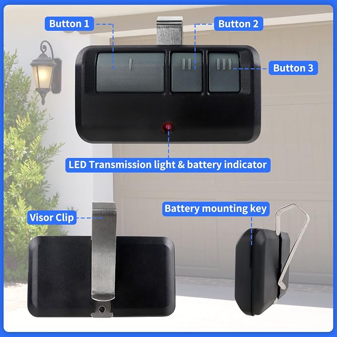 893MAX Garage Door Opener Remote, - Image 4