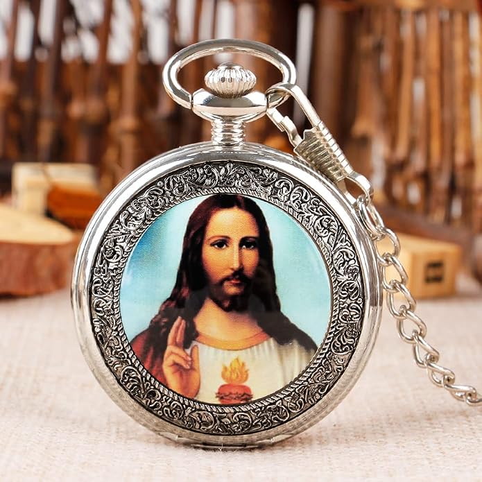 Men's Pocket Watch, Arabic Digital Dial Pocket Watches - Image 6