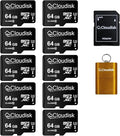 Pack of 10 Micro SD Card 64GB Flash Memory Card C10 A2 U3 Micro SDXC by Cloudisk