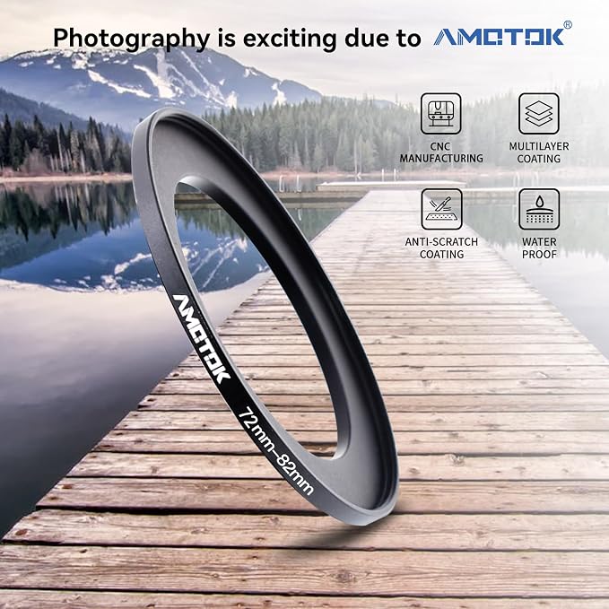 72mm Lens to 82mm Camera Lens Adapter, 72mm to 82mm Filter Step up Ring Adapter - Image 4