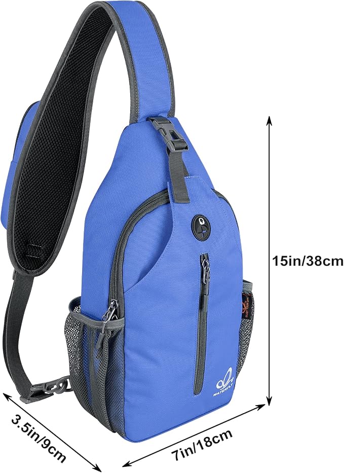 WATERFLY Crossbody Sling Backpack Sling Bag Travel Hiking Chest Bag Daypack - Image 2