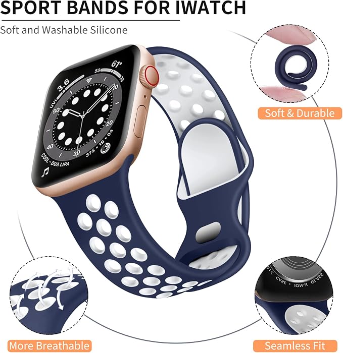 Lerobo Compatible with Apple Watch Band Series 9 8 7 41mm Band SE 40mm 38mm 11 - Image 2