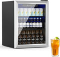Erivess Beverage Refrigerator and Cooler, 76 Can/1.7 Cu Ft Mini Fridge with Glass Door, Adjustable Shelves for Soda,Beer,Wine, Free Standing Small Refrigerator, Digital Display, for Home, Bar, Office by Erivess