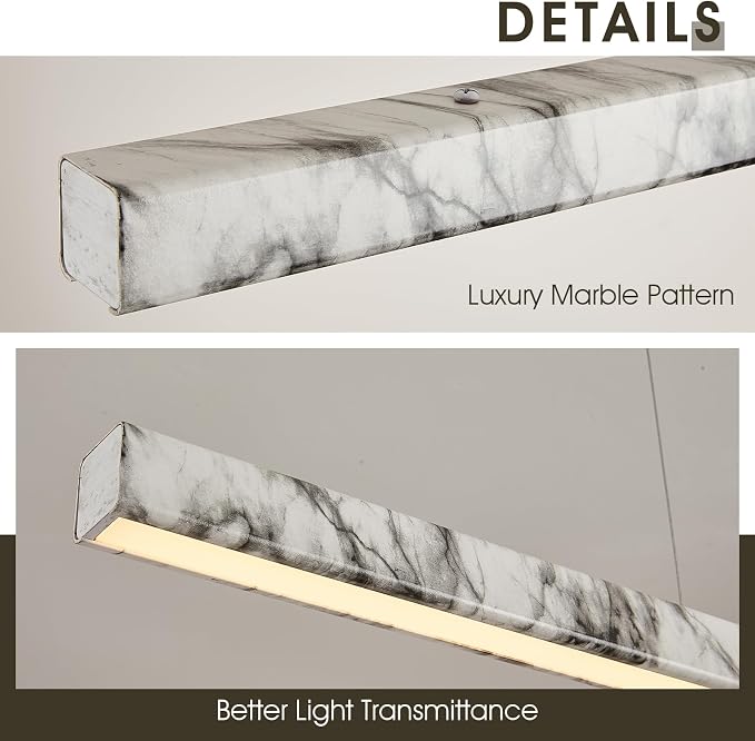 Linear Pendant Lights for Kitchen Island, 39” Modern LED Chandelier for Dining - Image 4