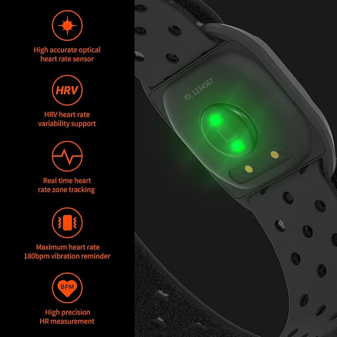 COOSPO Heart Rate Monitor Armband HW807, Tracking Heartbeat HRV - Image 2