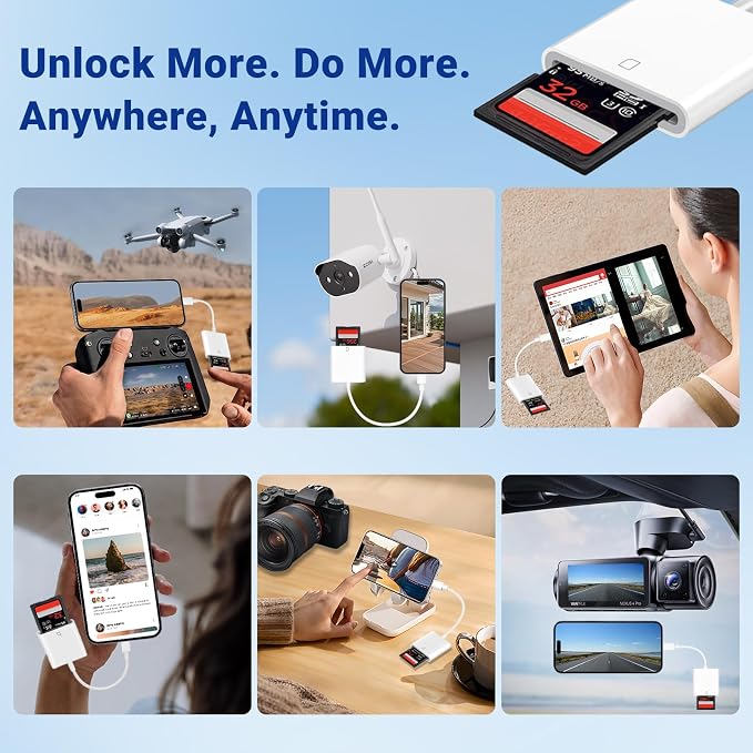 USB C SD Memory Card Reader, Type C Camera Adapter Trail Viewer - Image 4