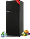 Refrigerator with Freezer 3.8 Cu.Ft Top-Freezer Compact Refrigerator Black | 7 Level Adjustable Thermostat Control, 2 Door, Lock Fresh, Energy Saving by KRIBBLING