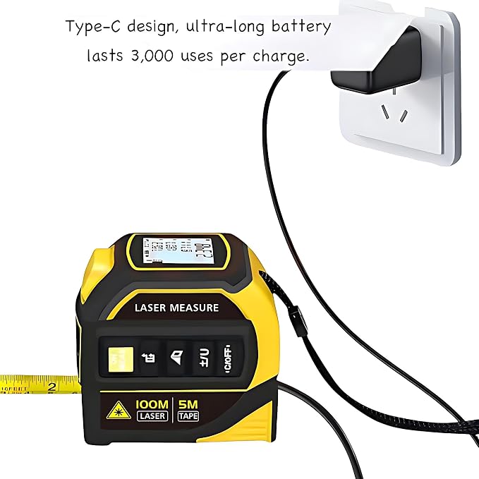 4-in-1 Digital Laser Tape Measure, 16FT Measuring Tape, 328ft Laser Distance - Image 7