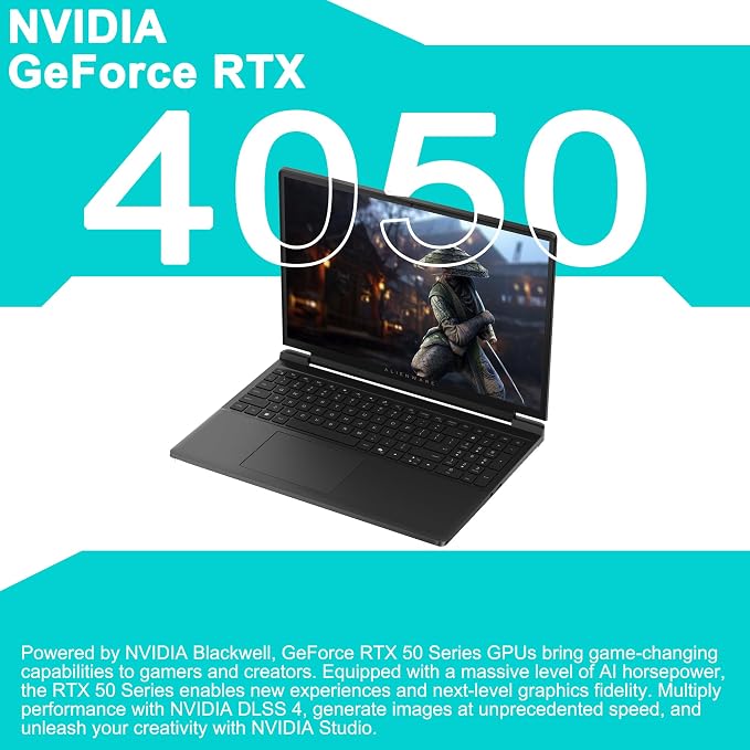Dell Alienware 15 Gaming Laptop 15.3" WUXGA 165Hz AMD 6-core Ryzen 5 220 16GB RAM 512GB SSD GeForce RTX 4050 Type-c Backlit Win11 - Image 4