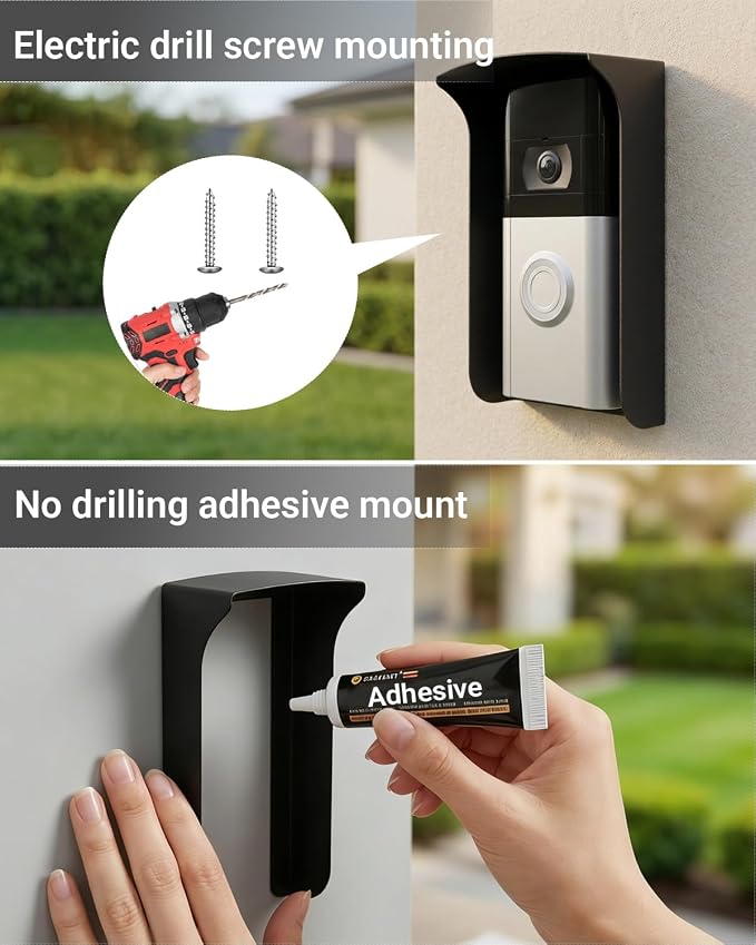 Ring Doorbell Cover Weatherproof, Metal Doorbell Rain Cover Compatible - Image 5