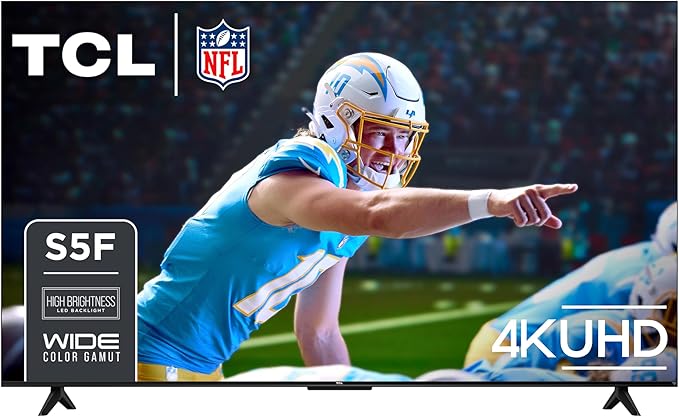 TCL 65-Inch Class S5 UHD 4K LED Smart TV with Fire TV (65S551F, 2024), Dolby Vision, HDR PRO+, Atmos, Alexa Built-in, Apple AirPlay 2, Streaming Television by TCL