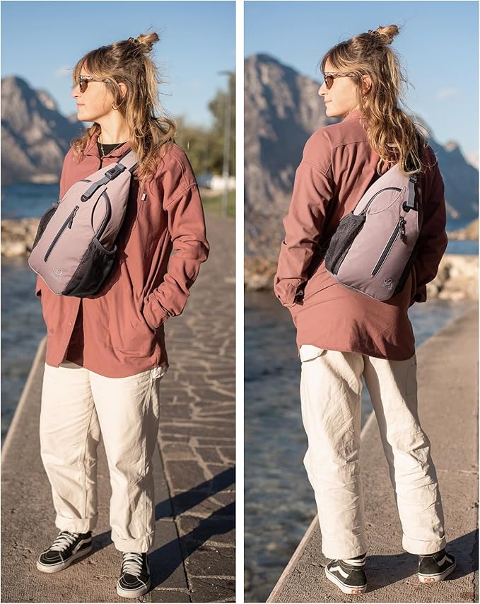 WATERFLY Crossbody Sling Backpack Sling Bag Travel Hiking Chest Bag Daypack - Image 2