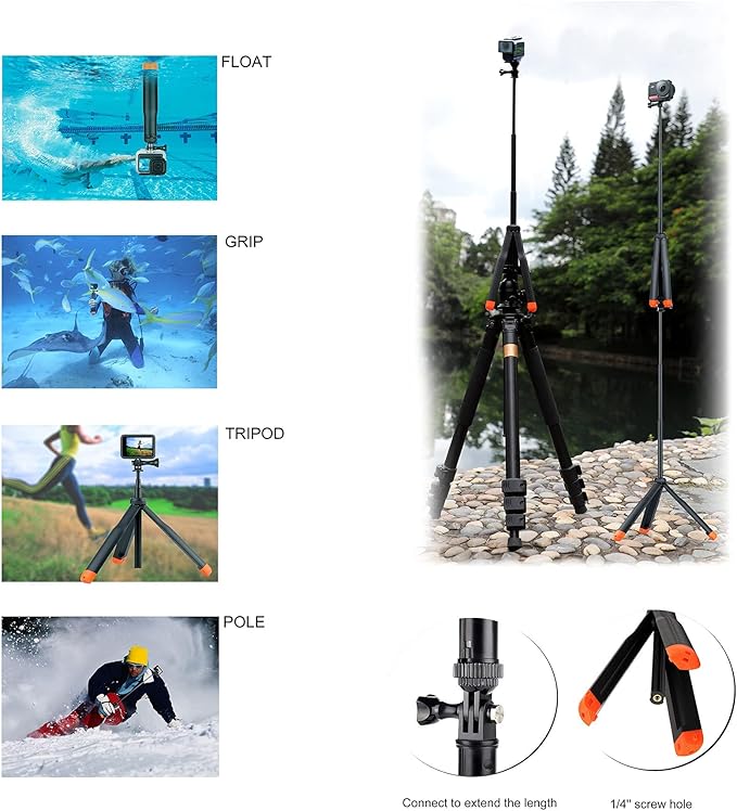 Floating Selfie Stick for GoPro Hero 13 12 11 10 9 8 Mini Max Fusion Session - Image 5