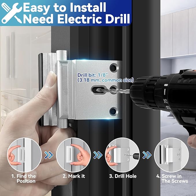 2Pack AceMining Door Reinforcement Lock Withstands 800lbs of Force - Image 3