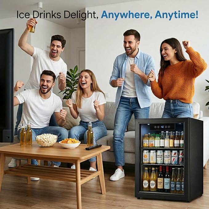 Beverage Refrigerator, 1.8 Cu.Ft Mini Fridge with Glass Door, and Electronic Temperature Control for Beer, Soda, Wine, Small Drink Fridge for Home, Dorm, Office, Bar (1.8 Cu.Ft) - Image 7