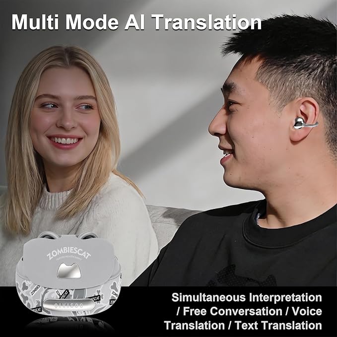 Third-generation Open Headphones, Clip-on Earplugs, True Wireless TWS Bluetooth 6.0 Earclip Earphone with Microphone, Stable to Wear Suitable for Glasses Wearers and Outdoor Sports and Running, White - Image 2
