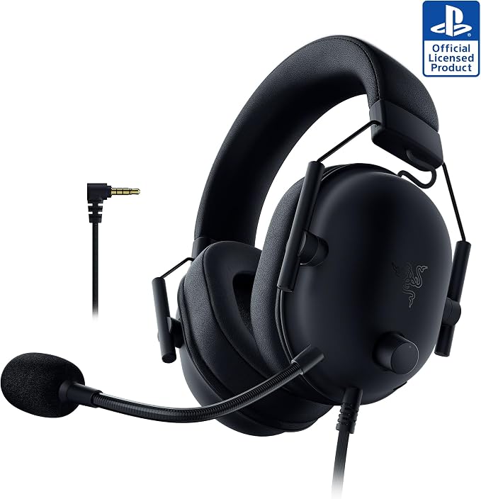 Razer BlackShark V2 X Wired PlayStation Gaming Headset, Black | 50mm Drivers, Cardioid Mic, Lightweight, Comfortable Noise Isolating Earcups, For PS5, Xbox Series X, PC, Switch, 3.5 mm Jack by Unknown