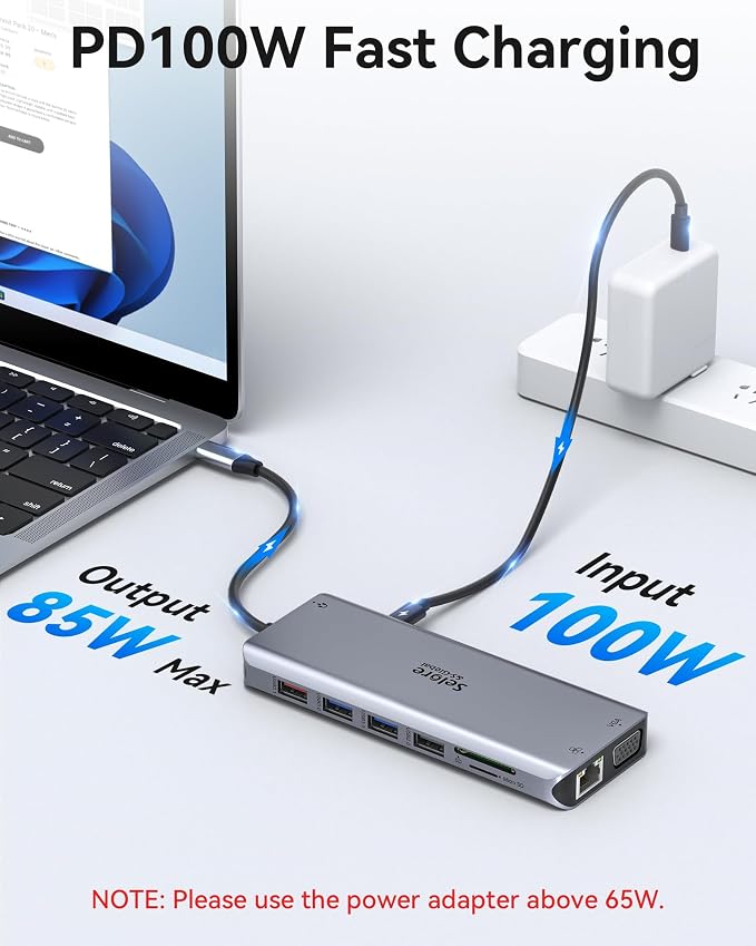 Selore USB C Docking Station Dual Monitor, Laptop Docking Station, 14 in 1 - Image 5