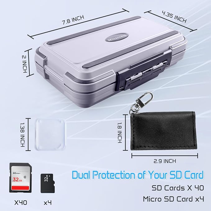 36-Slot Gray Memory Card Case - Image 6