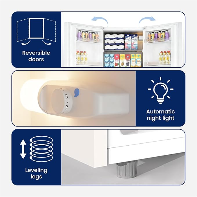 Apartment 7.1 Cu.Ft Refrigerator with Bottom Freezer Cream White | Office Fridge with Bottom Freezer, Large Capacity, Energy Saving, Adjustable Thermostat, Low Noise - Image 4