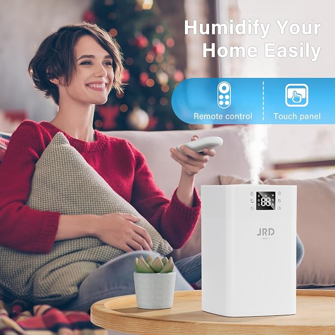 JRD 4L Humidifiers for Bedroom, Cool Mist Humidifier for Large Room, 40H Runtime, 360° Nozzle, Night Light for Home, Office, Baby Nursery, Plants（White） - Image 7