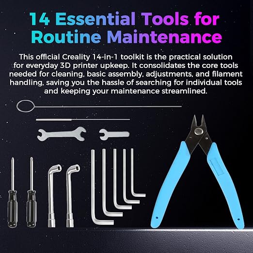 Creality Official 3D Printer Tool Kit, Cleaning/Assembly/Disassembly/Filament - Image 3