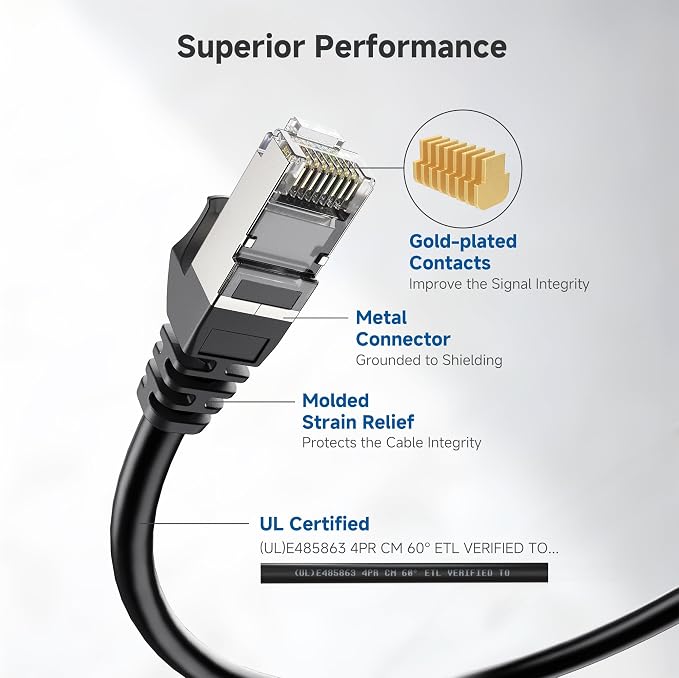 Cable Matters 10Gbps 5-Pack Snagless Short Shielded Cat 6A Ethernet Cable - 3ft - Image 4